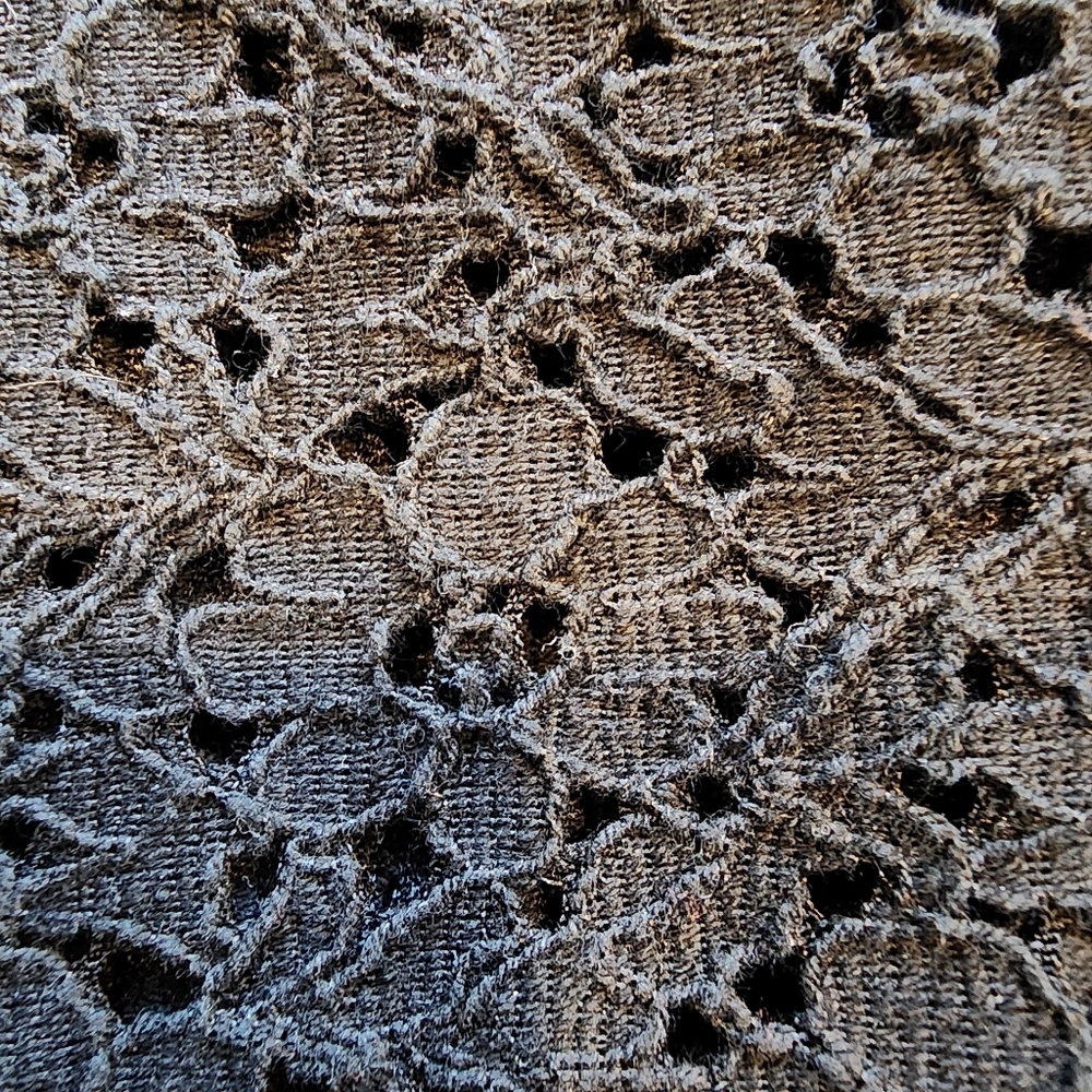 WESTBOUND BLACK Eyelet Button-Up CARDIGAN - Picture 8 of 9
